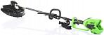 Мотокоса аккумуляторная GreenWorks GD40BC с АКБ 4 А/ч и ЗУ (PRC, BL 40В, нож 4Т + леска 2.0 мм, D-ручка, ремень, 5.0 кг)