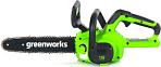 Пила аккумуляторная цепная GreenWorks G40CS30II 12" c АКБ 4 А/ч и ЗУ (PRC, 40В, 3/8"-1.1-52E, 2.74 кг)