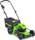 Газонокосилка аккумуляторная GreenWorks GD60LM46HP с АКБ 4 А/ч и ЗУ (PRC, BL 60В, 46 см, сталь, 3 в 1, 55 л, 24.5 кг)